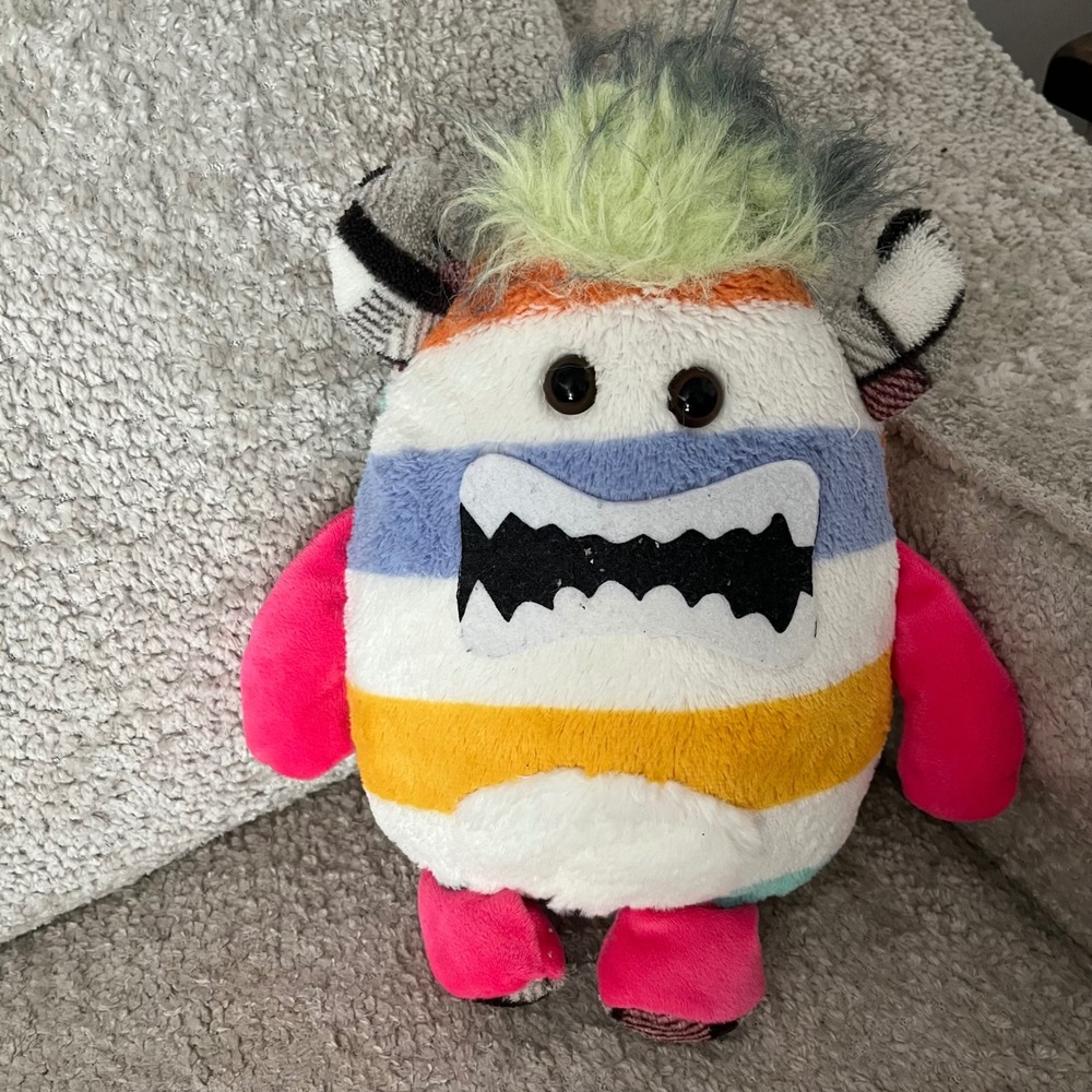 Calplush Stuffed Monster Plush‎ Toy Colorful Striped Fluffy Monster 2017
